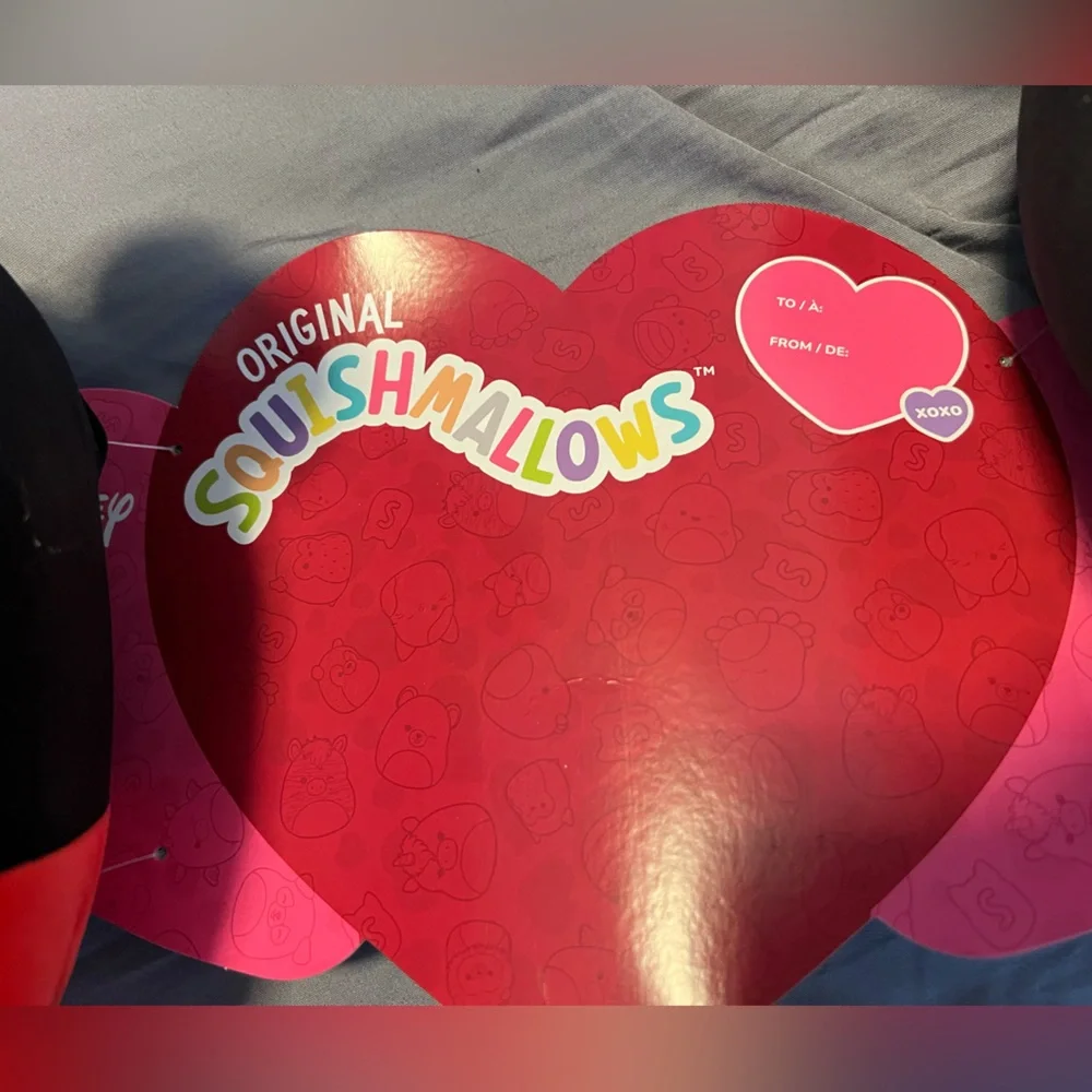 Set of Mickey and Minnie 9 Inch Valentines Squishmallows - Picture 6 of 9